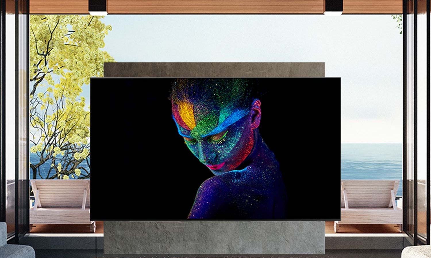 Samsung TV mounted on a frame