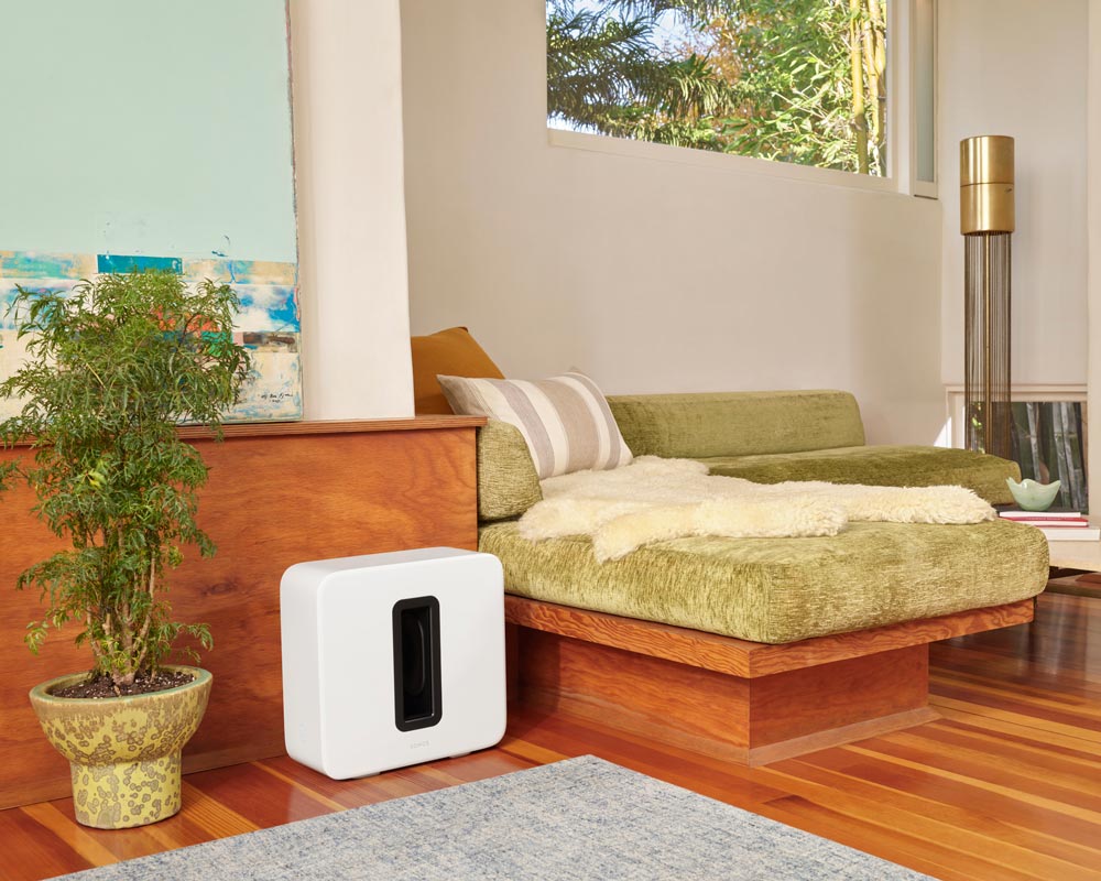 Bedroom with sonos speakers