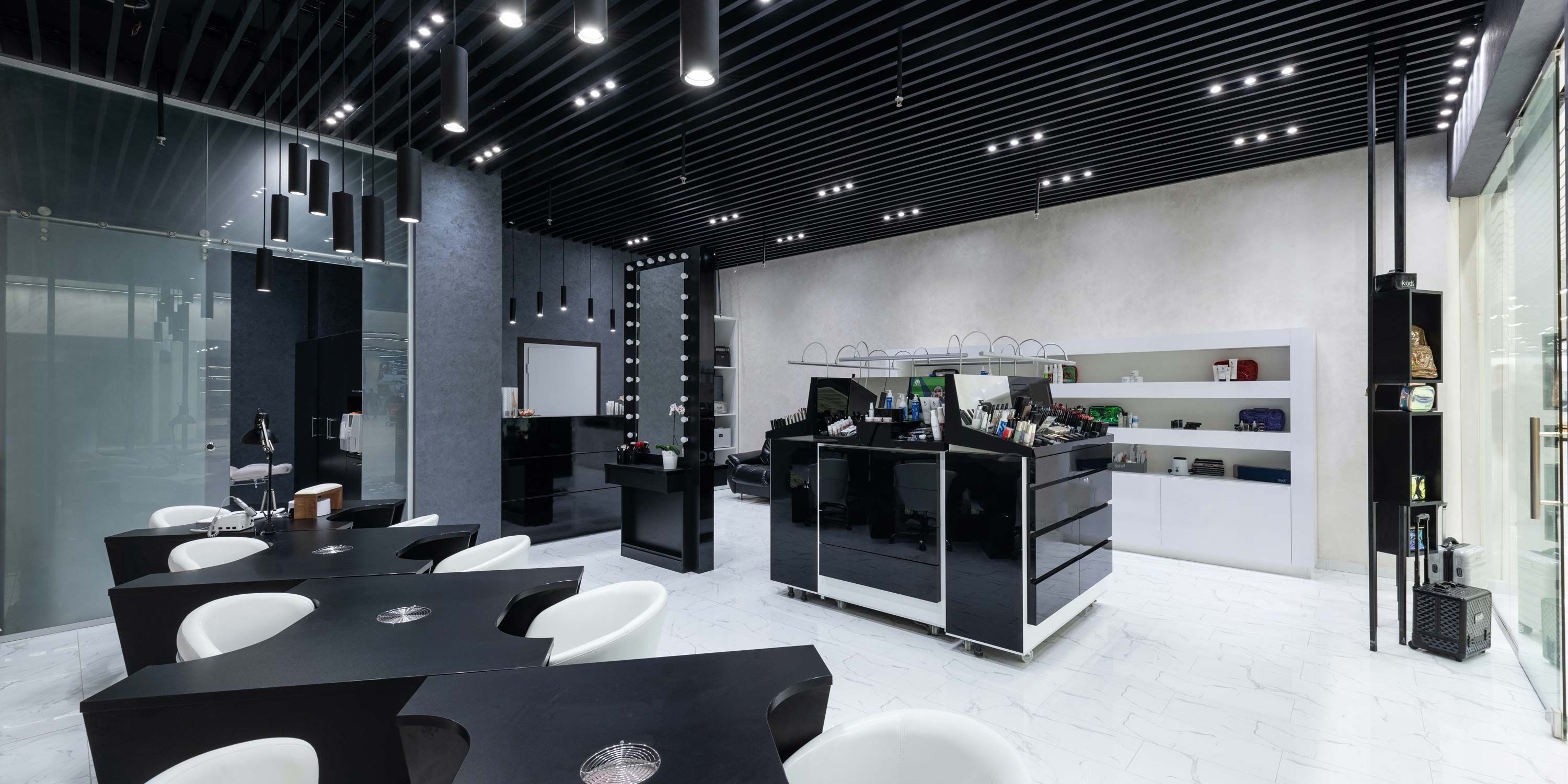 dark design of spa hair salon
